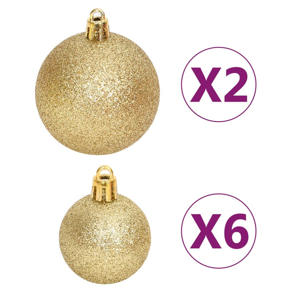 vidaXL 108-piece Christmas Ball Set Gold and Red