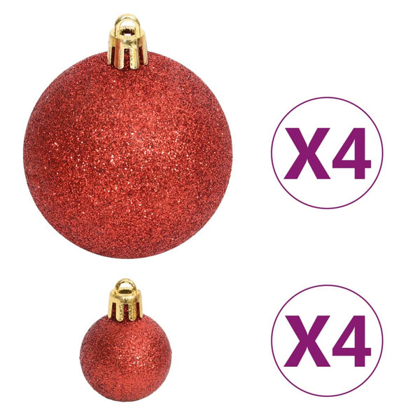 vidaXL 108-piece Christmas Ball Set Gold and Red