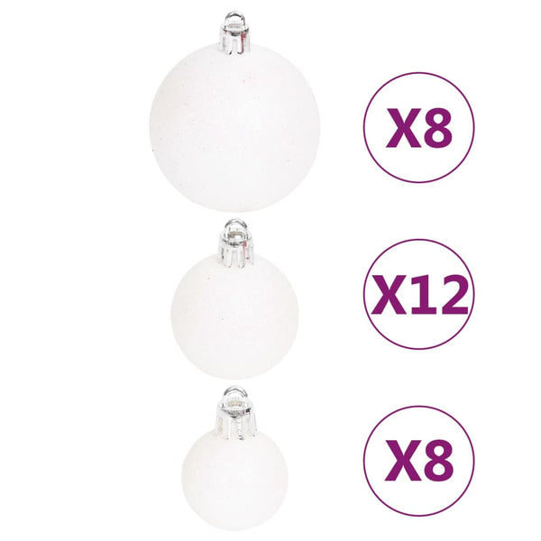 vidaXL 108-piece Christmas Ball Set Red and White