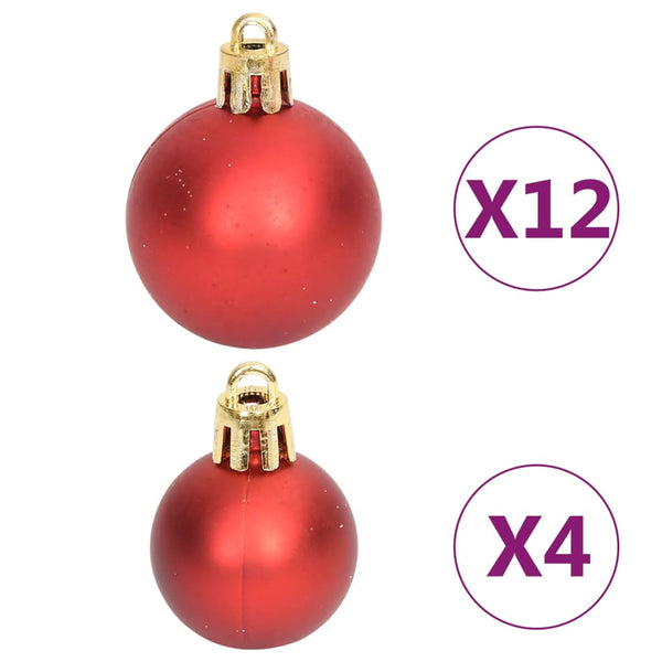 vidaXL 108-piece Christmas Ball Set Red and White