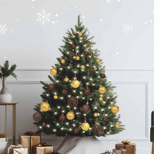 vidaXL 60-Piece Christmas Baubles with Tree Topper 150 LEDs