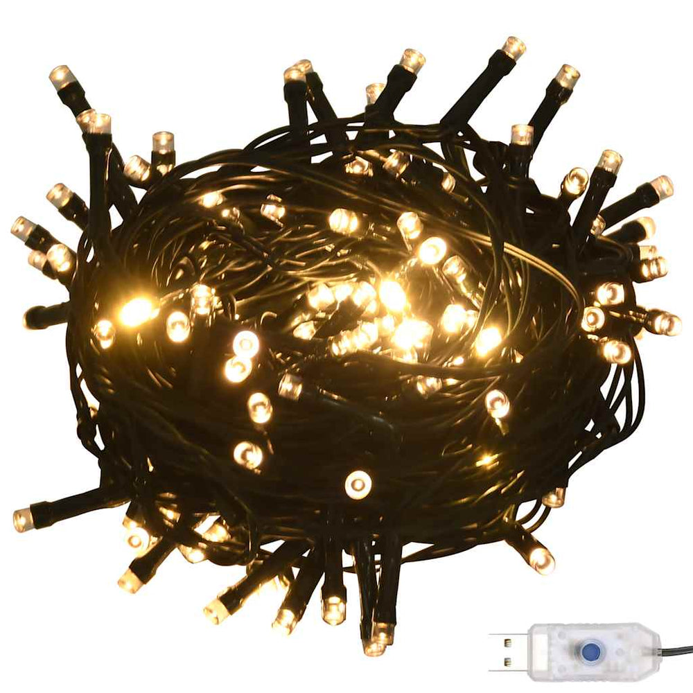 vidaXL 120-piece Christmas Ball Set with Treetop Star and 300 LEDs