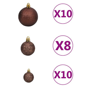 vidaXL 120-piece Christmas Ball Set with Treetop Star and 300 LEDs