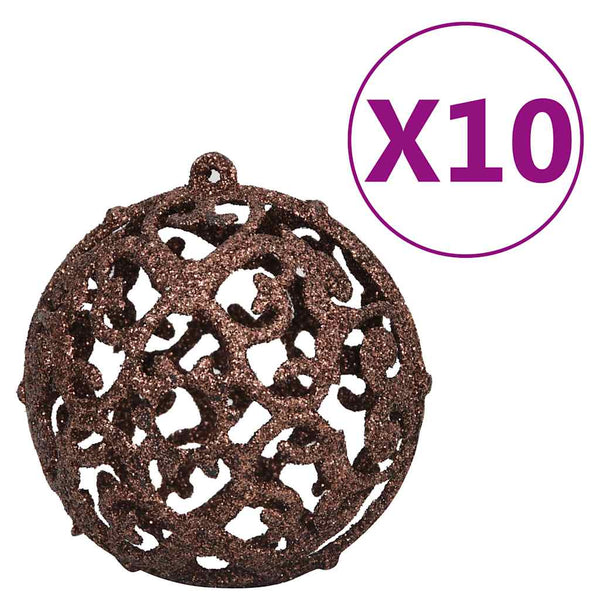 vidaXL 120-piece Christmas Ball Set with Treetop Star and 300 LEDs