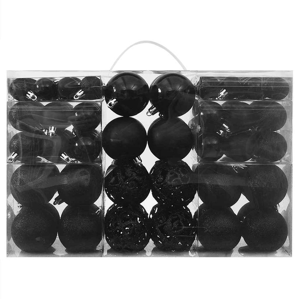 vidaXL 100-pc. Christmas Ball Set Black