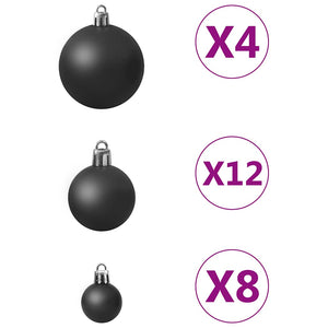 vidaXL 100-pc. Christmas Ball Set Black