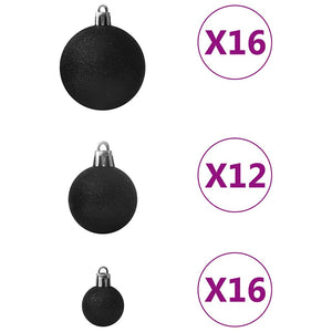 vidaXL 100-pc. Christmas Ball Set Black