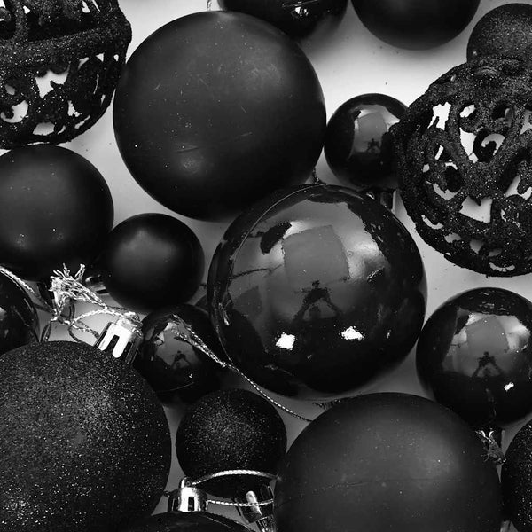 vidaXL 100-pc. Christmas Ball Set Black