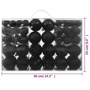 vidaXL 100-pc. Christmas Ball Set Black