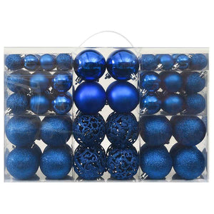 vidaXL 100-piece Christmas Ball Set Blue