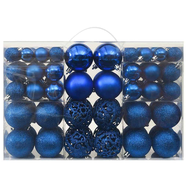 vidaXL 100-piece Christmas Ball Set Blue