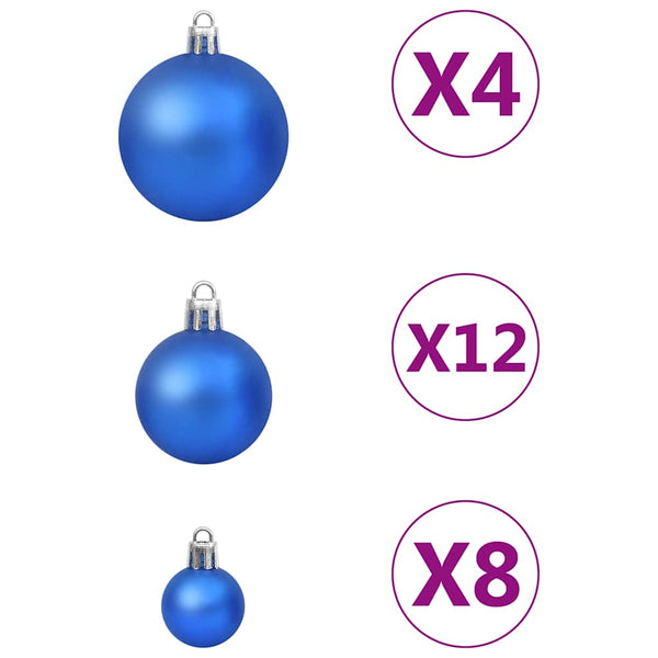 vidaXL 100-piece Christmas Ball Set Blue