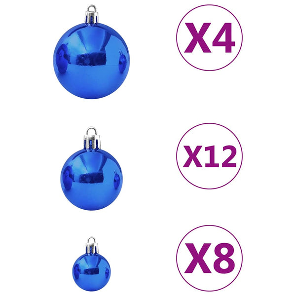 vidaXL 100-piece Christmas Ball Set Blue