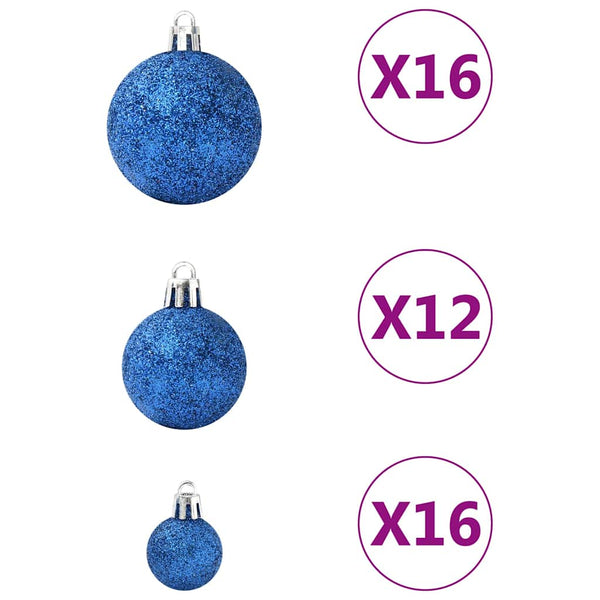 vidaXL 100-piece Christmas Ball Set Blue