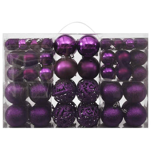 vidaXL 100-Piece Christmas Ball Set Purple