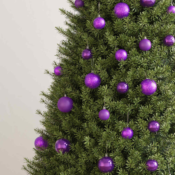 vidaXL 100-Piece Christmas Ball Set Purple