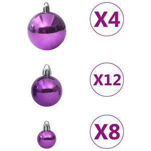 vidaXL 100-Piece Christmas Ball Set Purple