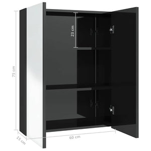 Bad Spiegelschrank Schwarz 60 cm