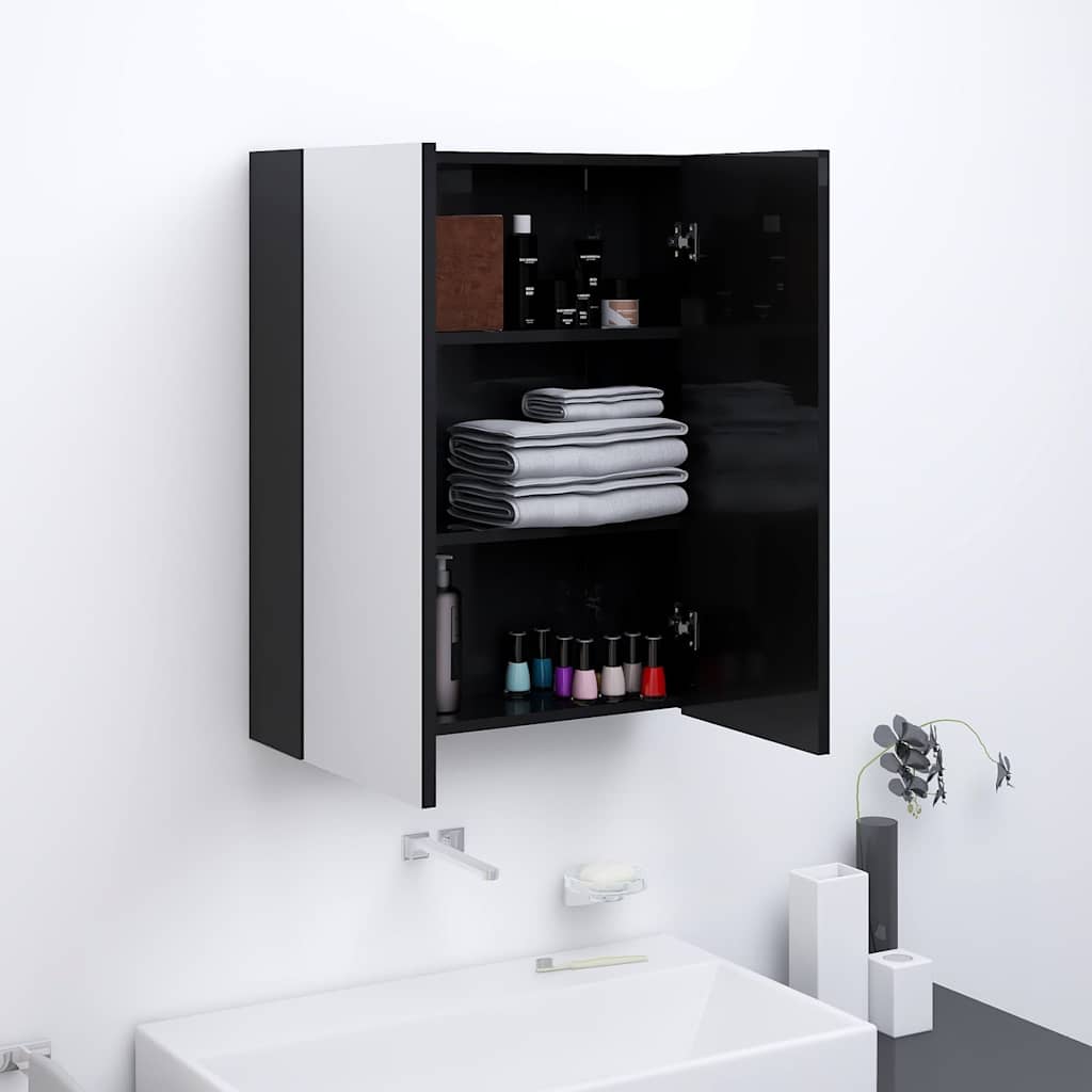 Bad Spiegelschrank Schwarz 60 cm