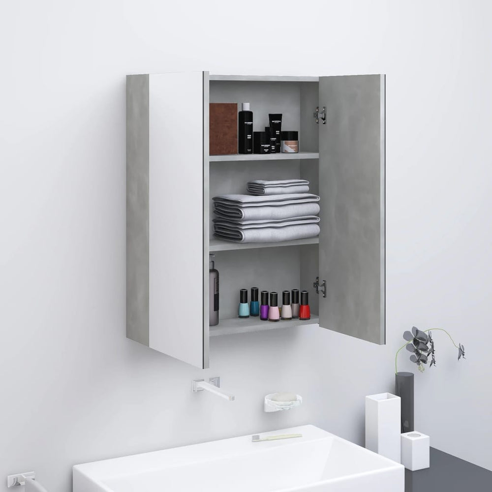 Betongrauer Bad-Spiegelschrank, 60 cm
