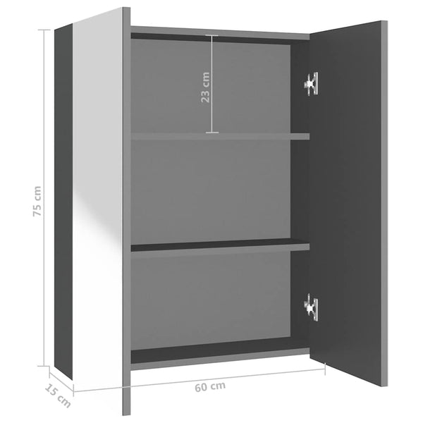 Anthrazit Bad Spiegelschrank 60 cm