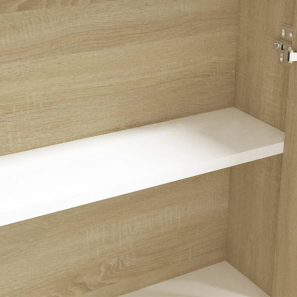 Bad Spiegelschrank 60 cm Weiß Eiche-Optik