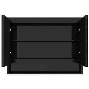 Bad Spiegelschrank 80x60 cm Schwarz Glänzend