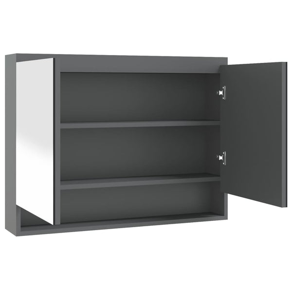Bad Spiegelschrank Grau 80x60 cm