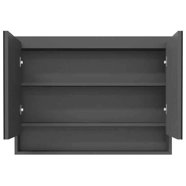 Bad Spiegelschrank Grau 80x60 cm