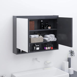 Bad Spiegelschrank Grau 80x60 cm