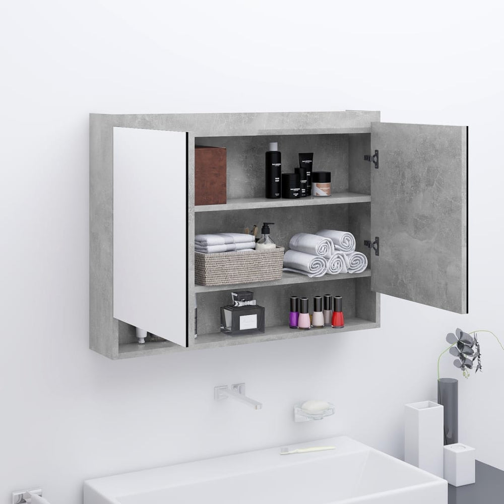 Bad Spiegelschrank Betongrau 80x60 cm