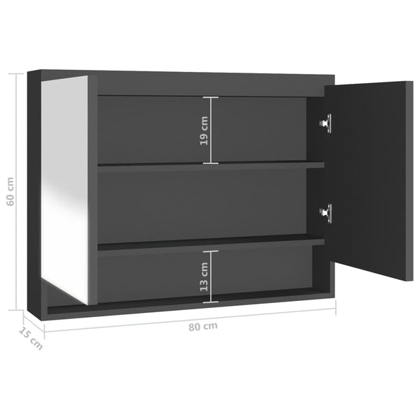 Bad Spiegelschrank Anthrazit 80x60 cm