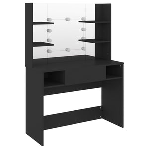vidaXL Dressing Table with LED Lighting 100x40x135 cm MDF Black