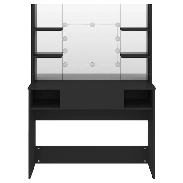 vidaXL Dressing Table with LED Lighting 100x40x135 cm MDF Black