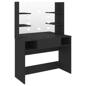 vidaXL Dressing Table with LED Lighting 100x40x135 cm MDF Black