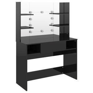 vidaXL Dressing Table with LED Lighting 100x40x135 cm MDF