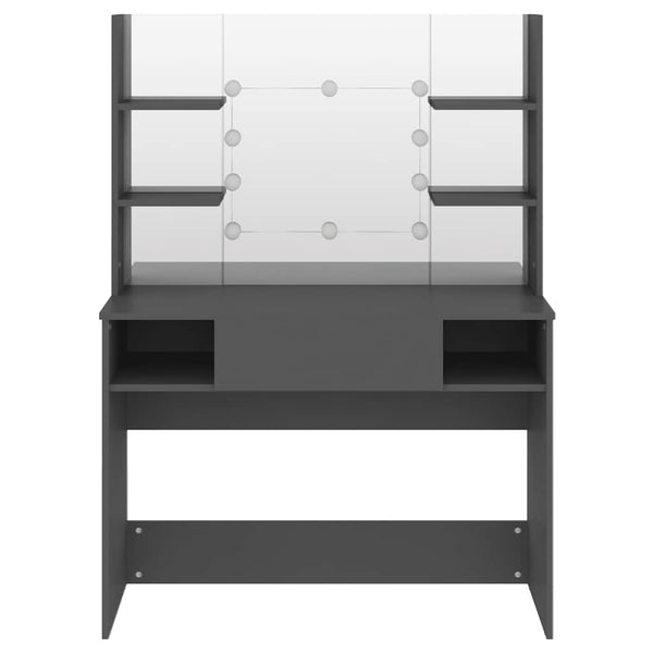 vidaXL Dressing Table with LED Lighting 100x40x135 cm MDF Grey