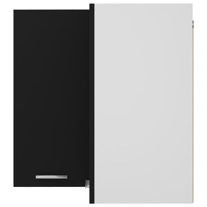 vidaXL Lyon Black Corner Wall Cabinet 57x57x60 cm Engineered Wood