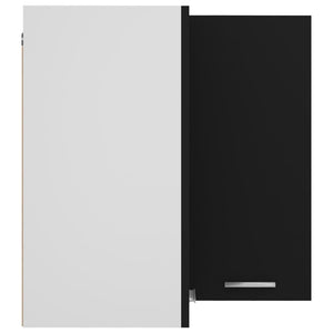 vidaXL Lyon Black Corner Wall Cabinet 57x57x60 cm Engineered Wood