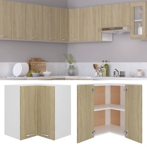 vidaXL Corner Wall Cabinet Lyon Sonoma Oak 57x57x60 cm Engineered Wood