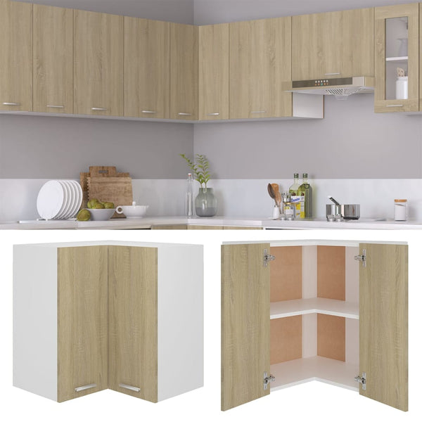 vidaXL Corner Wall Cabinet Lyon Sonoma Oak 57x57x60 cm Engineered Wood