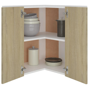 vidaXL Corner Wall Cabinet Lyon Sonoma Oak 57x57x60 cm Engineered Wood