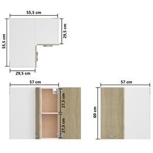 vidaXL Corner Wall Cabinet Lyon Sonoma Oak 57x57x60 cm Engineered Wood