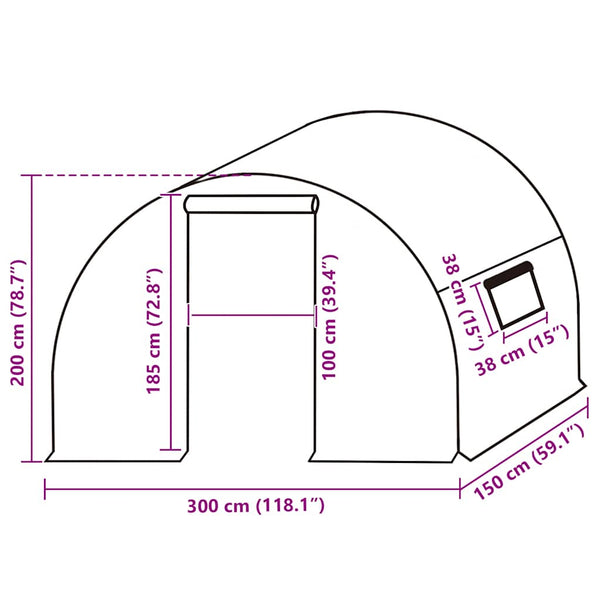 vidaXL Replacement Cover for Greenhouse (4.5 m²) 3x1.5x2 m Transparent