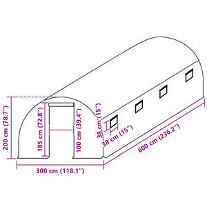 vidaXL Replacement Cover for Greenhouse (18 m²) 3x6x2 m Transparent