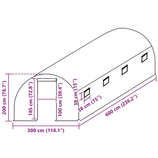 vidaXL Replacement Cover for Greenhouse (18 m²) 3x6x2 m Transparent