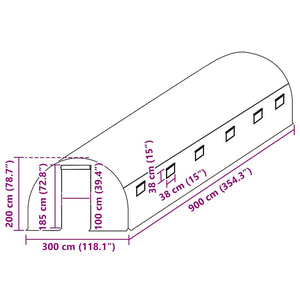 vidaXL Replacement Cover for Greenhouse (27 m²) 3x9x2 m Transparent