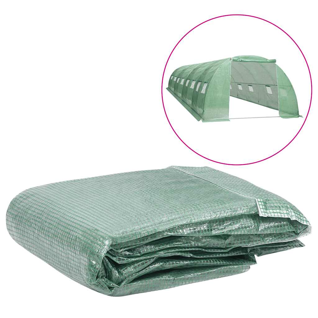 vidaXL Replacement Cover for Greenhouse (32 m²) 400x800x200 cm Green