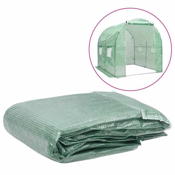 vidaXL Replacement Cover for Greenhouse (4 m²) 200x200x200 cm Green