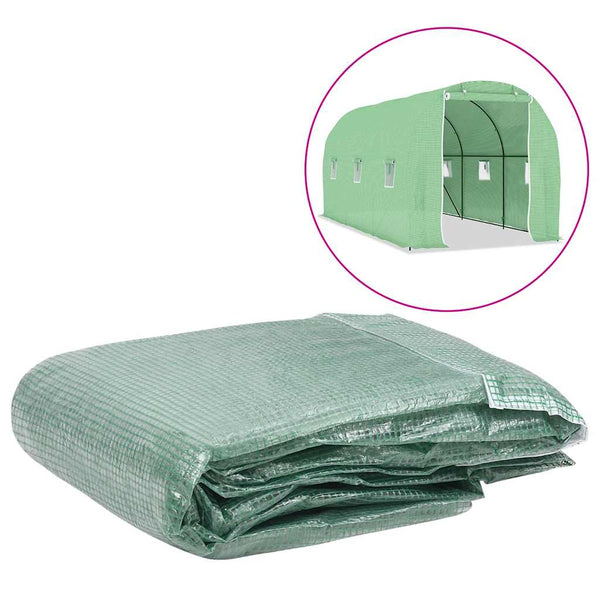 vidaXL Replacement Cover for Greenhouse (9 m²) 200x450x200 cm Green